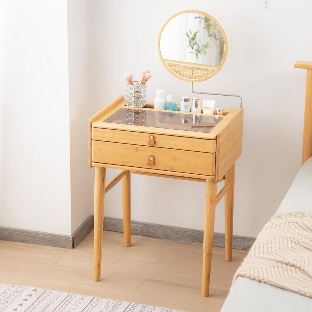 Painted dresser with matching mirror.

